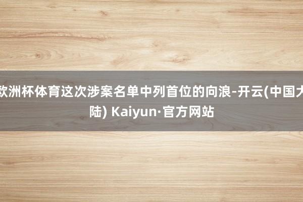 欧洲杯体育这次涉案名单中列首位的向浪-开云(中国大陆) Kaiyun·官方网站