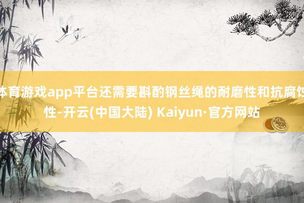 体育游戏app平台还需要斟酌钢丝绳的耐磨性和抗腐蚀性-开云(中国大陆) Kaiyun·官方网站