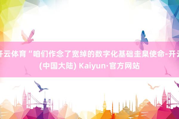 开云体育“咱们作念了宽绰的数字化基础圭臬使命-开云(中国大陆) Kaiyun·官方网站