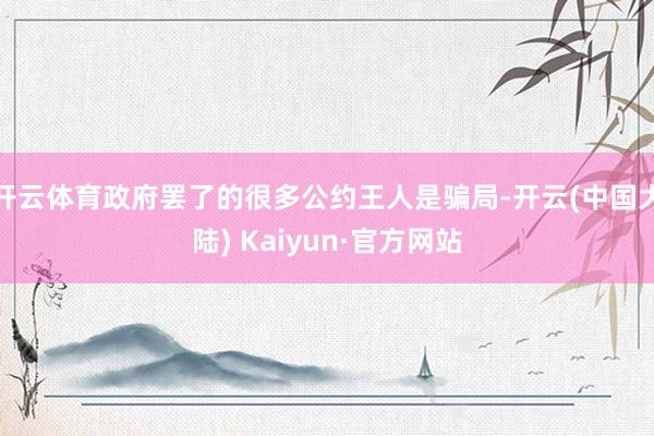 开云体育政府罢了的很多公约王人是骗局-开云(中国大陆) Kaiyun·官方网站