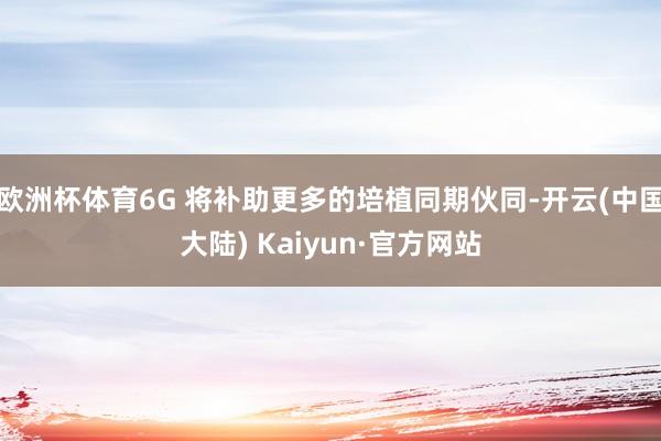 欧洲杯体育6G 将补助更多的培植同期伙同-开云(中国大陆) Kaiyun·官方网站
