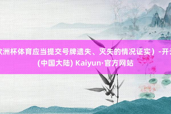 欧洲杯体育应当提交号牌遗失、灭失的情况证实）-开云(中国大陆) Kaiyun·官方网站