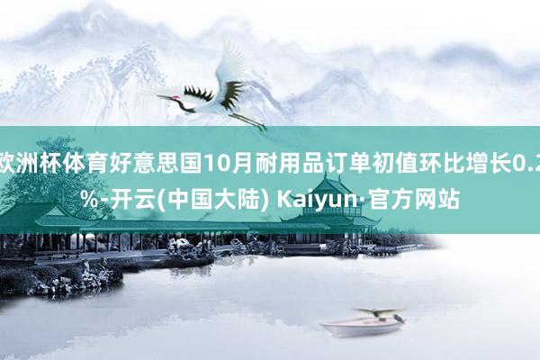 欧洲杯体育好意思国10月耐用品订单初值环比增长0.2%-开云(中国大陆) Kaiyun·官方网站