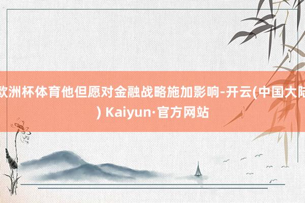 欧洲杯体育他但愿对金融战略施加影响-开云(中国大陆) Kaiyun·官方网站