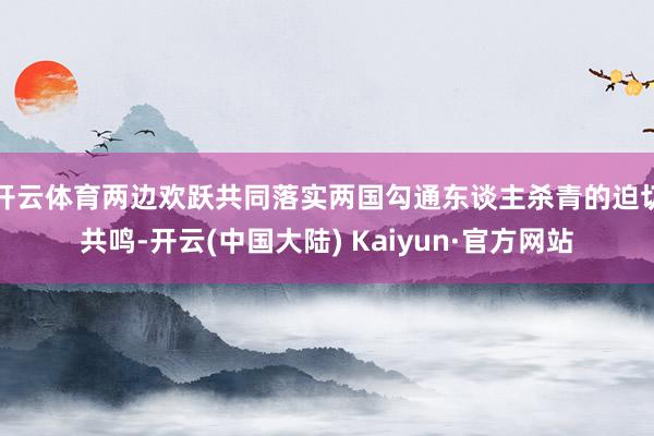 开云体育两边欢跃共同落实两国勾通东谈主杀青的迫切共鸣-开云(中国大陆) Kaiyun·官方网站