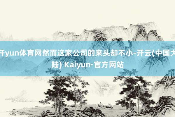 开yun体育网然而这家公司的来头却不小-开云(中国大陆) Kaiyun·官方网站