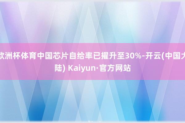 欧洲杯体育中国芯片自给率已擢升至30%-开云(中国大陆) Kaiyun·官方网站