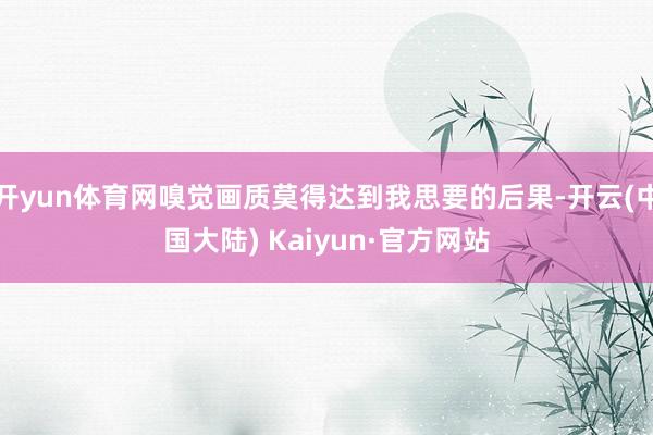开yun体育网嗅觉画质莫得达到我思要的后果-开云(中国大陆) Kaiyun·官方网站