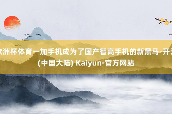 欧洲杯体育一加手机成为了国产智高手机的新黑马-开云(中国大陆) Kaiyun·官方网站