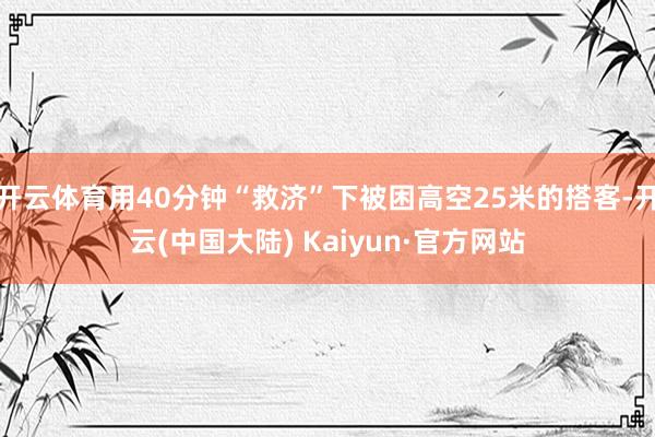 开云体育用40分钟“救济”下被困高空25米的搭客-开云(中国大陆) Kaiyun·官方网站