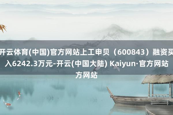 开云体育(中国)官方网站上工申贝（600843）融资买入6242.3万元-开云(中国大陆) Kaiyun·官方网站