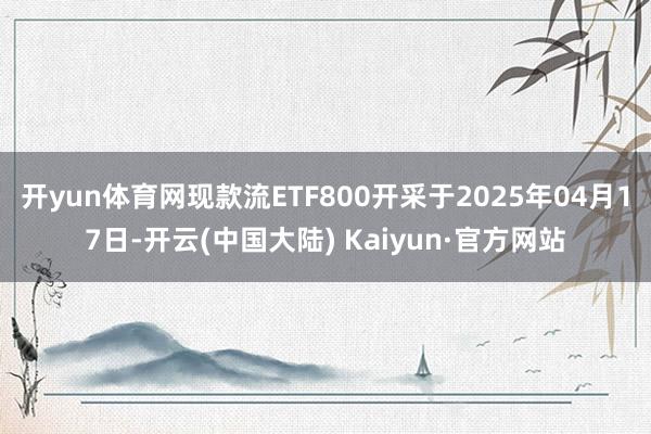开yun体育网现款流ETF800开采于2025年04月17日-开云(中国大陆) Kaiyun·官方网站