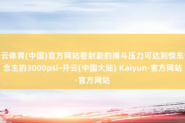 开云体育(中国)官方网站密封副的搏斗压力可达到惊东说念主的3000psi-开云(中国大陆) Kaiyun·官方网站