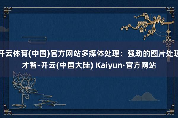 开云体育(中国)官方网站多媒体处理：强劲的图片处理才智-开云(中国大陆) Kaiyun·官方网站
