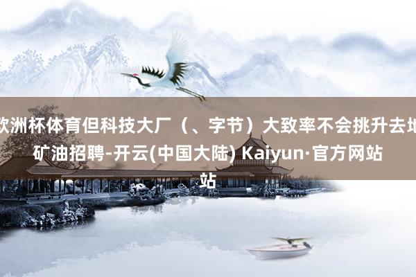 欧洲杯体育但科技大厂（、字节）大致率不会挑升去地矿油招聘-开云(中国大陆) Kaiyun·官方网站